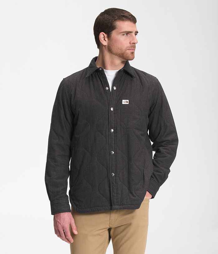 Camisa The North Face Hombre Quilted Overshirt Negras - Peru 40197JUXR